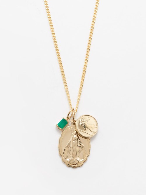 Miansai Mini Saints Trilogy Agate & Gold-vermeil Necklace