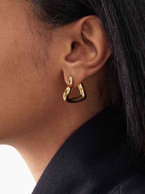 Balenciaga Heart Logo-engraved Hoop Earrings | Smart Closet