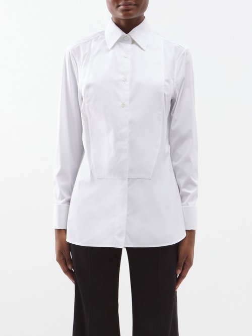 Tom Ford - Bib-panel Cotton-piqué Shirt - Womens - White