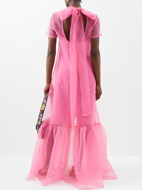 Staud Calluna High-neck Organza Gown In Pink | ModeSens