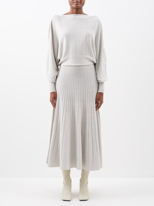 Palmer Harding Dissect Merino-blend Sweater Dress In Grey