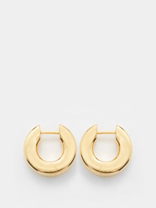 All Blues - Recycled Gold-vermeil Hoop Earrings - Womens - Yellow Gold