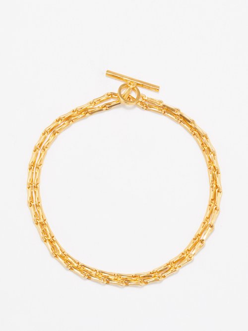 All Blues - Fold Recycled Gold Vermeil Bracelet - Womens - Yellow Gold
