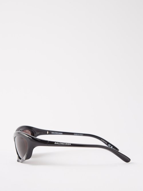 0229s Bat Rectangle Nylon Sunglasses In Black