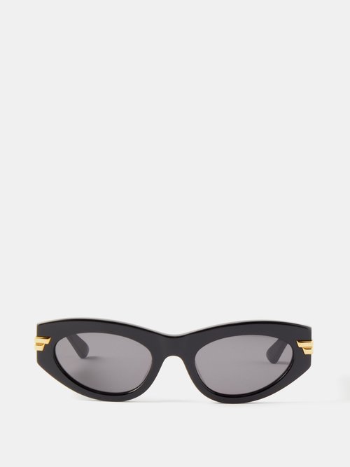 Cat-eye Acetate And Gold-tone Sunglasses In Black