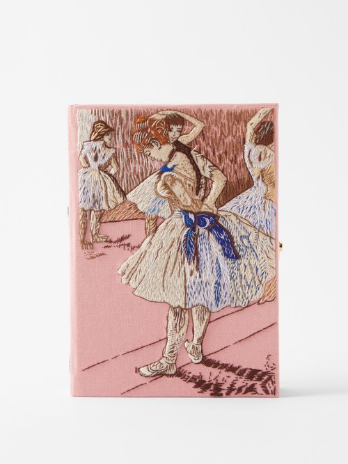 Olympia Le-tan Edgar Degas Embroidered Book Clutch Bag In Pink Multi