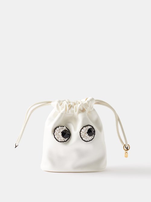 Anya Hindmarch Eyes Faux-pearl Satin Pouch