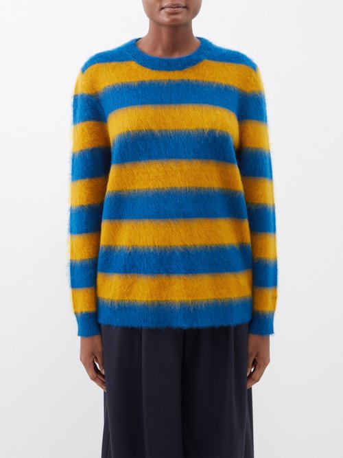Bella Freud Striped Mohair-blend Sweater