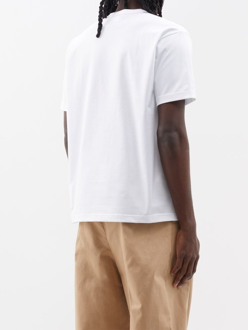 Junya Watanabe - graphic-print Cotton-Blend Jersey T-Shirt - Mens - White Black