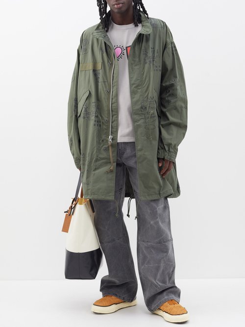 Junya Watanabe Cotton Coat In Military Green | ModeSens