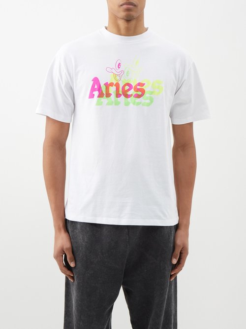 Aries Aye Duck Cotton T-shirt In White