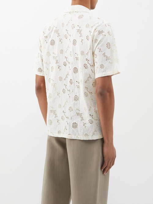 SUNFLOWER CAYO FLORAL BRODERIE-ANGLAISE COTTON SHIRT 