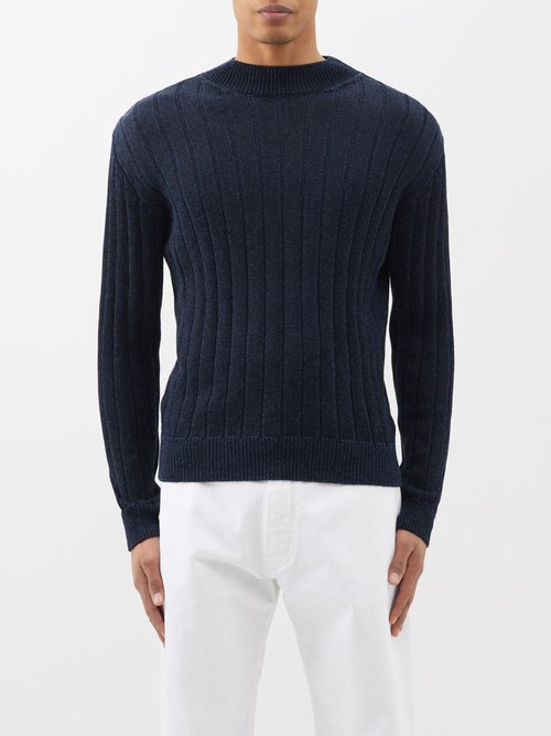 Sunflower Mick Ribbed Sweater In Navy | ModeSens