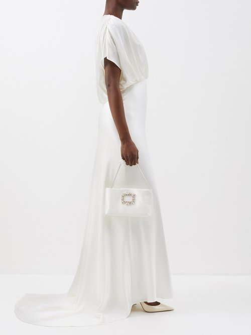 Roksanda Fiona Washed Silk-satin Gown In Ivory