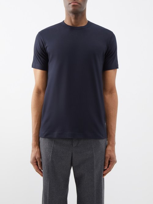 Comme Des Garçons Shirt - Forever Cotton-jersey T-shirt - Mens - Navy