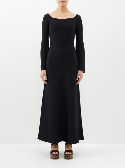 Gabriela Hearst Shar Off-the-shoulder Knitted Dress