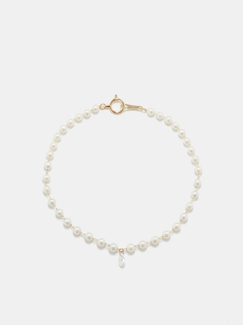 Mizuki - Diamond, Pearl & 14kt Gold Bracelet - Womens - Pearl