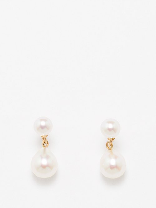 Mizuki - Drop Pearl & 14kt Gold Earrings - Womens - Pearl