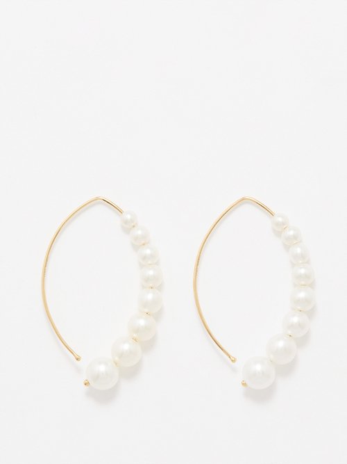 Mizuki - Graduated Pearl & 14kt Gold Earrings - Womens - Pearl