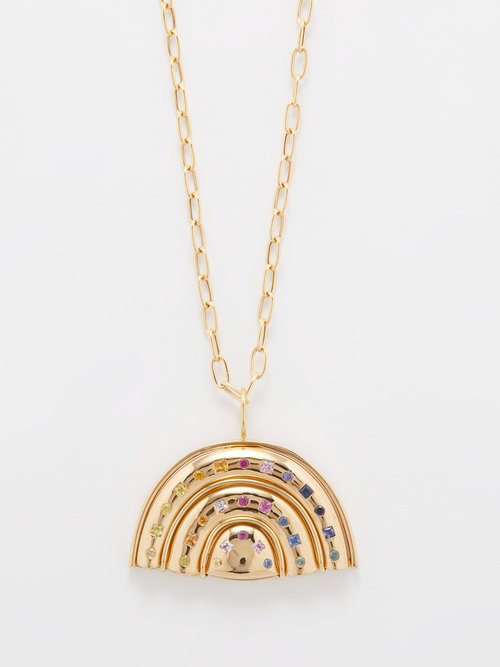 Brent Neale Marianne Rainbow Sapphire & 18kt Gold Necklace