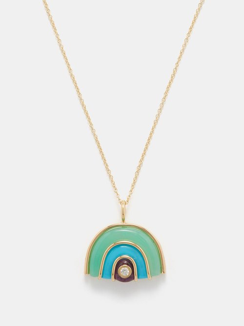 Brent Neale Marianne Rainbow Chrysoprase & 18kt Gold Necklace