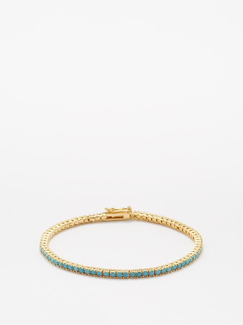 Roxanne Assoulin Rally Cubic Zirconia & Gold-plated Tennis Bracelet In Blue