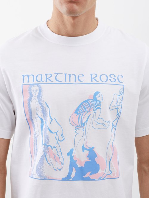 Martine Rose - logo-print Cotton-jersey T-Shirt - Mens - Turquoise White