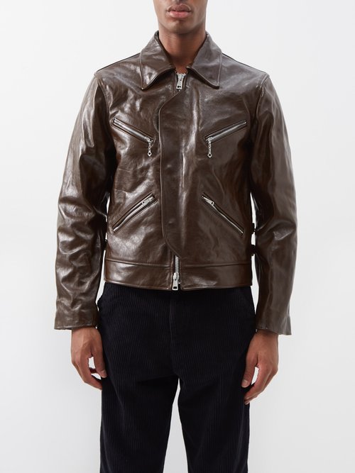 Our Legacy Narrow Leather Jacket In Brown ModeSens