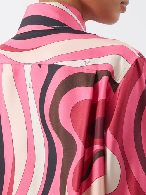 PUCCI abstract-print cotton top - Pink