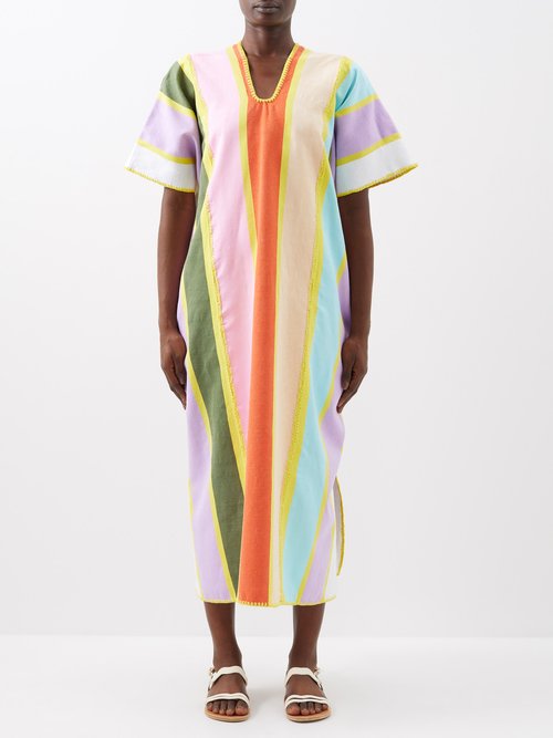 Pippa Holt - No.545 Striped Cotton Kaftan Dress - Womens - Multi