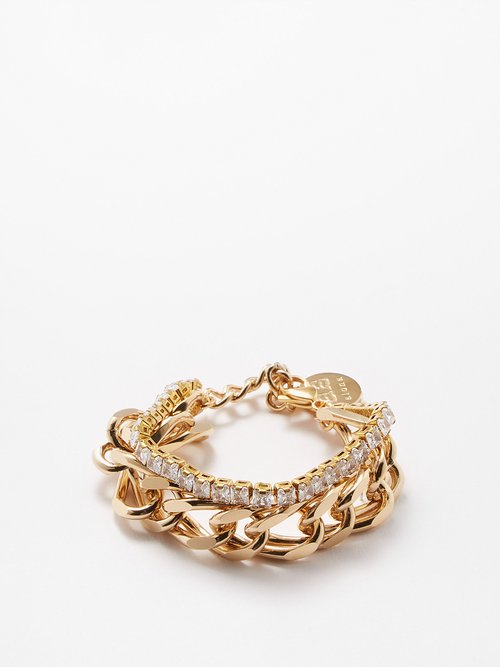 By Alona Ida Rhinestone & 18kt Gold-plated Bracelet