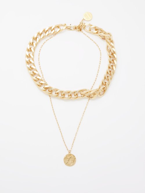 By Alona Helena Sapphire & 18kt Gold-plated Necklace