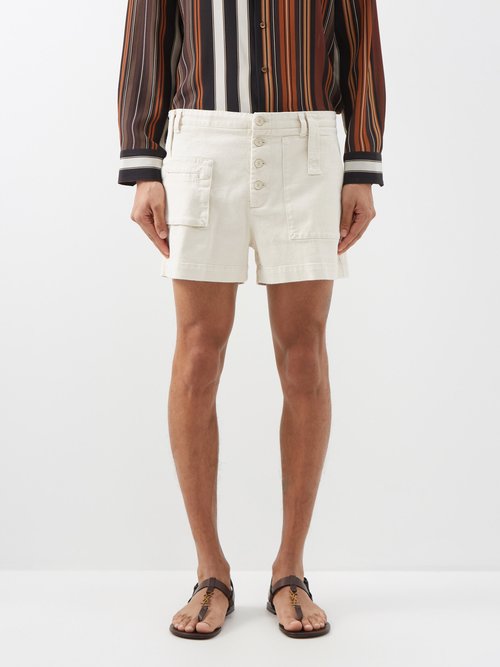 Etro - Cargo-pocket Cotton-twill Shorts - Mens - White
