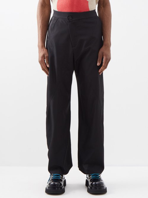 JW Anderson - Twisted Straight-leg Trousers - Mens - Black