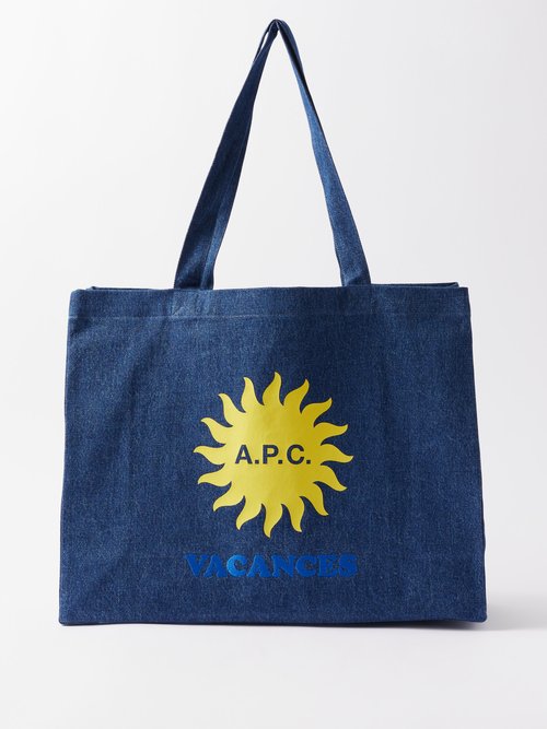 A.P.C. - Diane Logo-print Denim Tote Bag - Mens - Indigo