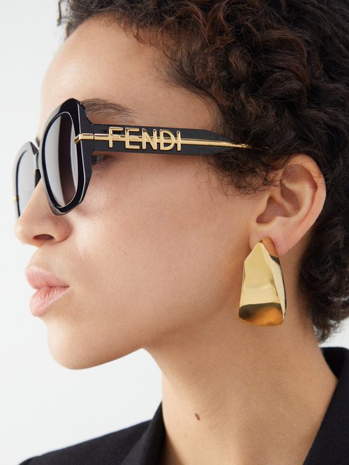 Fendi 53mm Oversized Square Logo Sunglasses in Gray