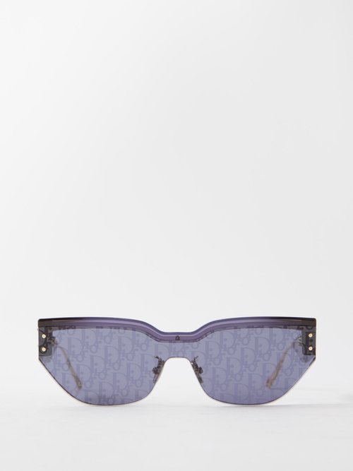 Dior - Diorclub M3u Rimless Cat-eye Acetate Sunglasses - Womens - Blue Multi