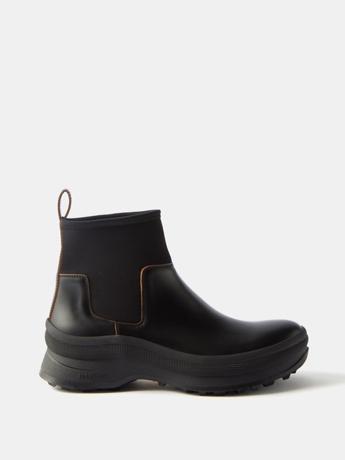 Jil Sander - Sock-liner Leather Boots - Mens - Black