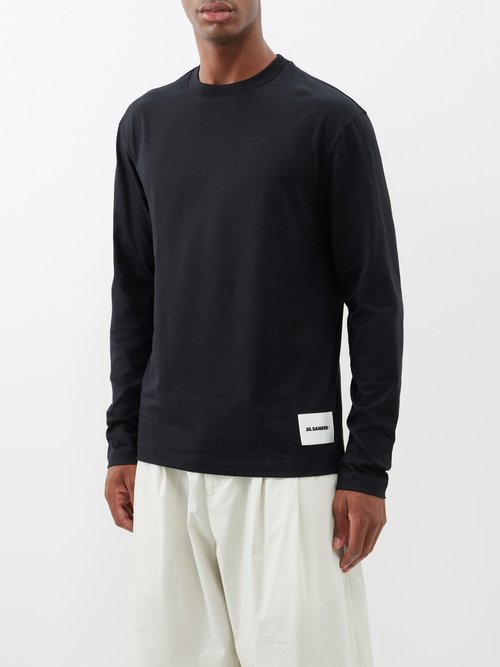 Jil Sander - Pack Of Three Organic-cotton Jersey T-shirts - Mens - Black