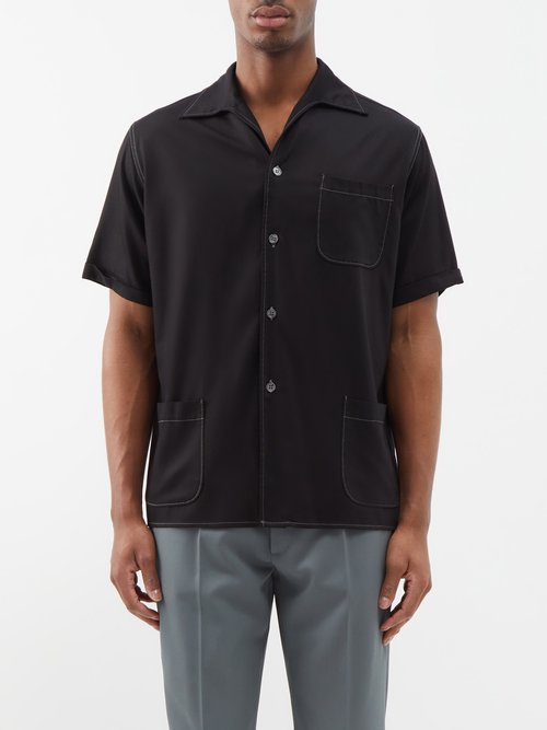 Maison Margiela - Three-pocket Twill Shirt - Mens - Black