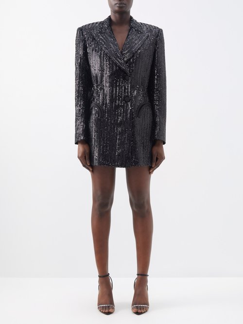 Blazé Milano - All About You Anyway Sequinned Blazer Dress - Womens - Black