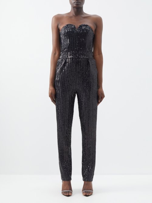 Blazé Milano - Clyde Sequinned Jumpsuit - Womens - Black