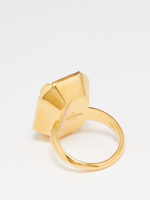 Valentino Garavani Vlogo Signature Crystal-embellished Ring