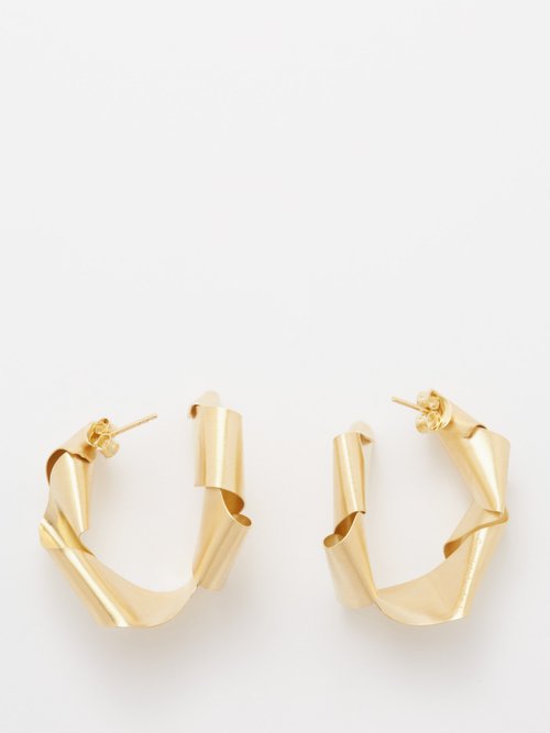 Completedworks Flux gold-plated topaz hoop earrings