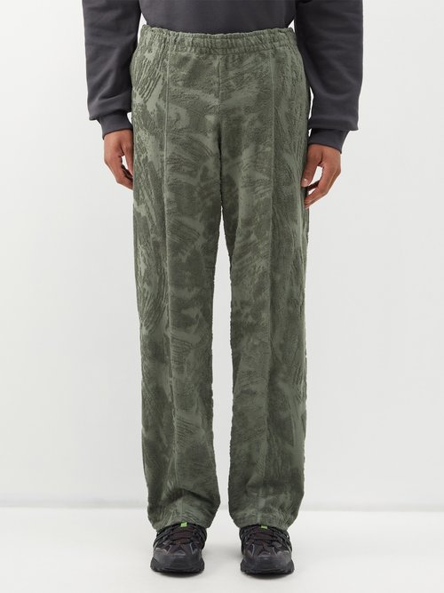Affxwrks Purge Balance Looped Cotton-jersey Track Pants In Green