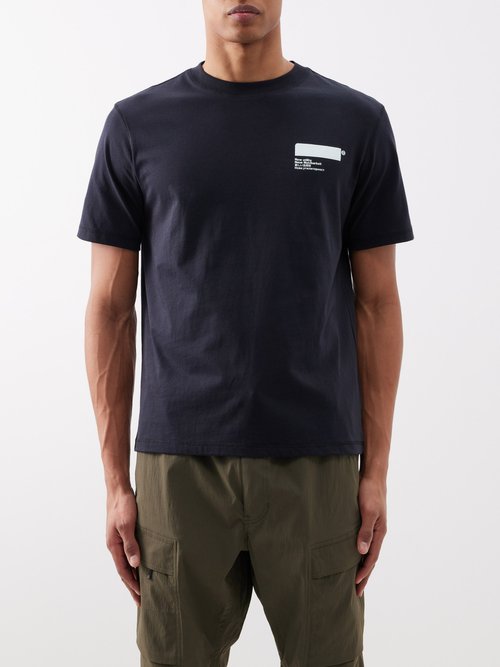Affxwrks - Standardised Logo-print Cotton-jersey T-shirt - Mens - Black