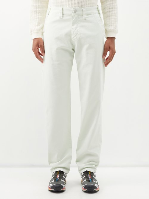 Affxwrks - Utility Cotton-twill Trousers - Mens - Light Green