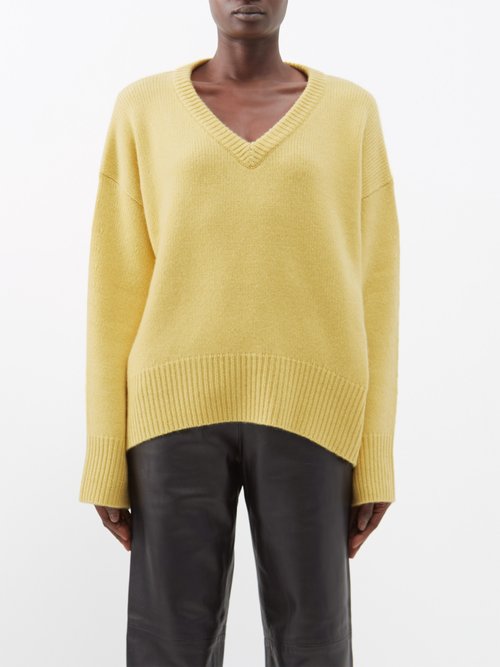 Arch4 Battersea V-neck Sweater In Canary Yellow