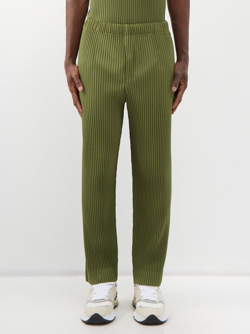 Issey Miyake Pant In Olive Green