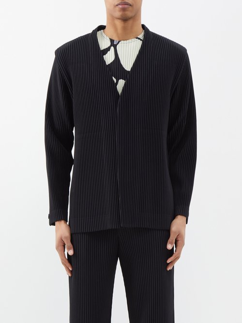 Issey Miyake Technical-pleated Suit Jacket In Black | ModeSens